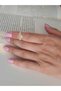 Princess V Zircon Model Joint Cartilage Bone Adjustable Gold Color Ring - 5