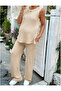 Maternity and Postpartum Adjustable Waist Detail Sleeveless Bubble Fabric Top and Bottom Set - 4