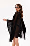 Short Kimono Pareo - Hijab Pareo - Stretchy Lycra Tulle Black 180X135 cm - 6