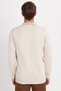 Men's Slim Fit Slim Fit Long Sleeve Polo Neck Striped Stone Sweater - 5