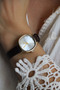 Brown Faux Leather Cord Classic Stylish Design Vintage Minimal Women's Wristwatch - 2