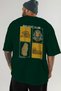 Ancient Club Back Printed Green Oversize T-Shirt Men's Women's 100% Cotton Crew Neck T-Shirt - 6
