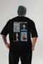 Mythology Club 2 Back Printed Black Oversize T-Shirt Men Women 100% Cotton Crew Neck T-Shirt