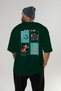 Music Club Back Printed Green Oversize T-Shirt Men's Women's 100% Cotton Crew Neck T-Shirt - 5
