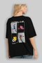 Football Club Back Printed Black Oversize T-Shirt Men's Women's 100% Cotton Crew Neck T-Shirt - 4