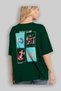 Music Club Back Printed Green Oversize T-Shirt Men's Women's 100% Cotton Crew Neck T-Shirt - 4
