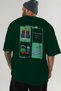 Gym Club Back Printed Green Oversize T-Shirt Men's Women's 100% Cotton Crew Neck T-Shirt - 6