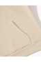 Jeans and Pearls Printed Hooded Pocket Beige Sweatshirt with Wool Inside - 5