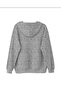 Perfectly Imperfect Printed Hooded Pocket Gray Sweatshirt with Wool Inside - 2