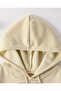Hibiscus Printed Hooded Pocket Cotton Beige Sweatshirt - 3