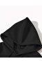Blessed Cowboy Girl Printed Hooded Pocket Black Sweatshirt with Wool Inside - 3