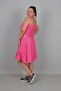 Plus Size Strap Back Elastic Crop Skirt Pink Set - 5