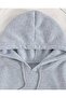 Diamond Lip Printed Hooded Pocket Cotton Gray Sweatshirt - 3