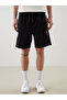 Xside Black Waist Tie Knitted Men's Shorts - 2