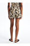 Patterned Women's Shorts with Elastic Waist - 4