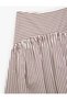 X Melis Ağazat - Gabardine Fabric Long Flared Skirt with Waist Sitting Detail - 6
