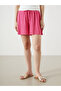 Textured Women's Shorts with Elastic Waist - 2