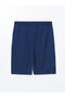 Navy Blue Slim Fit Men's Sports Shorts - 6