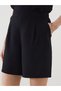 Two Mt Shop Quality Lcwaikiki Classic Black Women's Shorts with Elastic Waist - 3