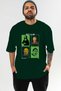 Art Club Front Printed Green Oversize T-Shirt Men's Women's 100% Cotton Crew Neck T-Shirt