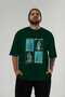 Mythology Club Front Printed Green Oversize T-Shirt Men Women 100% Cotton Crew Neck T-Shirt - 5
