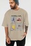 Football Club Pre-Printed Beige Oversize T-Shirt Men's Women's 100% Cotton Crew Neck T-Shirt - 6