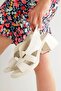 Madleen Off White Beige Color Genuine Leather Shoes Low Heel Sandals - 2