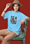 Men/Women Sea You Transfer Printed Round Neck Short Sleeve T-Shirt - 2