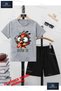 Children's Unisex “Kus Civcik with Glasses“ Special Printed Crew Neck T-Shirt - Shorts Set
