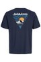 J&J Jjmine Men's Logo Back Logo Printed T-Shirt Navy Blue A3333 - 4