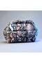 Pink Snakeskin Pattern Fabric Puffer Hidden Scholarship Clutch Bag