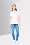 Women Round Neck Short Sleeve Graphic Print T-Shirt, White - 2