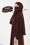 Leyla Abaya (Ferace Dress) 3-Piece Set with Shawl and Veil Gift, Brown - 4