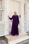 Women's Layered Ribbed Burgundy Hijab Dress - 2