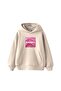 Sassy Printed Oversize Unisex Beige Hoodie