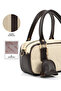 Straw / Brown Shk207 Faux Leather Charm Detailed Zippered Adjustable Strap Hand, Arm and Shoulder Bell - 7