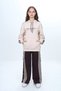 Unisex Children's 100% Cotton Hoodie and Snap Fastener Oversize Bottom & Top Trend Tracksuit Set-302 - 3