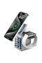 3-in-1 Wireless Charging Station with Pixel Speaker & Alarm Clock 15W Fast Phone,Earbuds & Watch