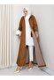 Women's Hooded Tan Bondit Coat with Line Detail - 2