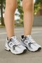 Daily Unisex White Black Sneaker Non-Slip High Sole Patterned Knitwear Lace-Up Running Sports Shoes