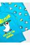 قميص داخلي للأولاد من القطن باللون الأزرق بنمط Duck Surf مكون من قطعتين - 3