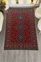 Mosso Red Red Black Ethnic Patterned Woven Base Decorative Carpet Mosso149 - 5