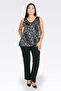 10999 Black Patterned Satin Tank - 2