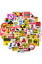 50PCS Realistic Warning Signs Waterproof Graffiti Stickers for Helmet Bicycle Hand Account Pencil...