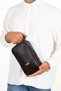 Men's Leather Portfolio Clutch Shaving, Cosmetic, Grooming and Everyday Handbag - Black - 7
