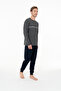 U.S. Polo Assn. Men's Anthracite Melange Pajama Set - 3
