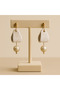 Éloria - Handmade Polymer Clay and Pearl Bridal Earrings with Gold Detail |   Elegant and Modern Design - 3