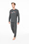 U.S. Polo Assn. Men's Anthracite Melange Pajama Set - 2