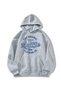 Gray Unisex Claret Red Hooded Vintage Printed Hoodie