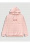 Pink Unisex Oversize Real Lover Printed Loose Cut Hooded Hoodie - 2